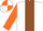 Silk - White, Brown stripe, Orange sleeves, Orange and White quartered cap