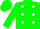 Silk - GREEN, white spots & 'BC', green cap