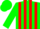 Silk - Green, red stripes, green cap