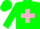 Silk - Green, Pink Malteses Cross, Green Cap