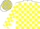 Silk - White, Yellow Blocks, Yellow Bars on