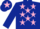 Silk - DARK BLUE, pink stars, dark blue sleeves, pink star on cap