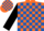 Silk - Orange and Royal Blue check, Black sleeves