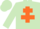 Silk - LIGHT GREEN, orange Cross of Lorraine