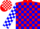 Silk - Red, white 'C' on blue blocks, blue and