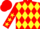 Silk - Red and Yellow diamonds, Red sleeves, Yellow stars, Red cap