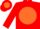 Silk - Red, red 'C' on orange disc, orange