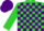 Silk - LIME GREEN, purple blocks, lime cap