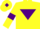 Silk - Yellow, Purple inverted triangle, armlets and diamond on cap