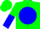 Silk - GREEN, blue disc, green and blue halved