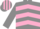 Silk - GREY & PINK CHEVRONS, pink armlet, pink & grey striped cap