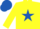 Silk - Yellow, royal blue star, royal blue cap