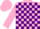 Silk - PINK, purple blocks, pink cap
