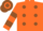 Silk - Orange with Brown spots, hooped sleeves and hooped cap
