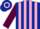 Silk - Dark Blue and Pink stripes, Maroon sleeves, Dark Blue and Pink hooped cap