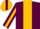 Silk - MAROON, gold ' M ', gold stripe on