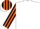 Silk - WHITE, black & orange striped sleeves & cap