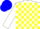 Silk - White, blue and yellow blocks, blue cap