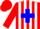 Silk - Red and White Stripes, Blue Cross Sa