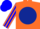 Silk - Orange, Dark Blue disc, Orange and Blue striped sleeves, Blue cap