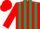 Silk - Red and Dark Green stripes, Red sleeves and cap