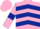 Silk - Pink, Dark Blue chevrons and armlets on sleeves, Pink cap