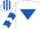 Silk - White, Royal Blue inverted triangle and chevrons on sleeves, striped cap