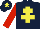 Silk - Dark Blue, Yellow Cross of Lorraine, Red sleeves, Dark Blue cap, Yellow star