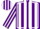 Silk - Purple, white seams, white stripes on