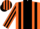 Silk - ORANGE, black panel, black stripes on