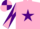 Silk - PINK, purple star, diabolo on sleeves, quartered cap