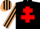 Silk - Black, Red Cross of Lorraine, Beige and Black striped sleeves and cap