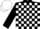 Silk - Black and white blocks, white cap