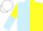 Silk - Light Blue and Yellow (halved), sleeves reversed, White cap