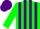 Silk - Green & purple stripes, matching cap