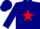 Silk - Navy blue, white trim on red star on