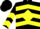 Silk - BLACK, yellow diamond, yellow chevrons