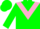 Silk - NEON GREEN, pink chevron & 'L', black