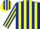 Silk - DARK BLUE & YELLOW STRIPES, white