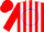 Silk - Red and white stripes, blue circle
