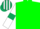 Silk - Green, White sleeves, Dark Green armlets, White and Dark Green striped cap