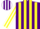 Silk - Purple, White 'SBS', Yellow Stripes on