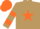 Silk - Light Brown, Orange Star, Hooped sleeves, Orange cap