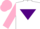 Silk - White, Purple inverted triangle, Pink sleeves and cap