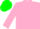 Silk - Pink, green block belt, green cap