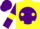 Silk - Yellow, Purple disc, Purple sleeves, Yellow armlets and spots on Purple cap