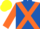 Silk - ROYAL BLUE, orange cross belts, orange sleeves, yellow cap