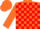 Silk - Orange, Red Blocks, Orange Cap
