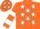 Silk - Orange, white stars, hooped sleeves and stars on cap
