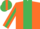 Silk - Orange, Emerald Green stripe